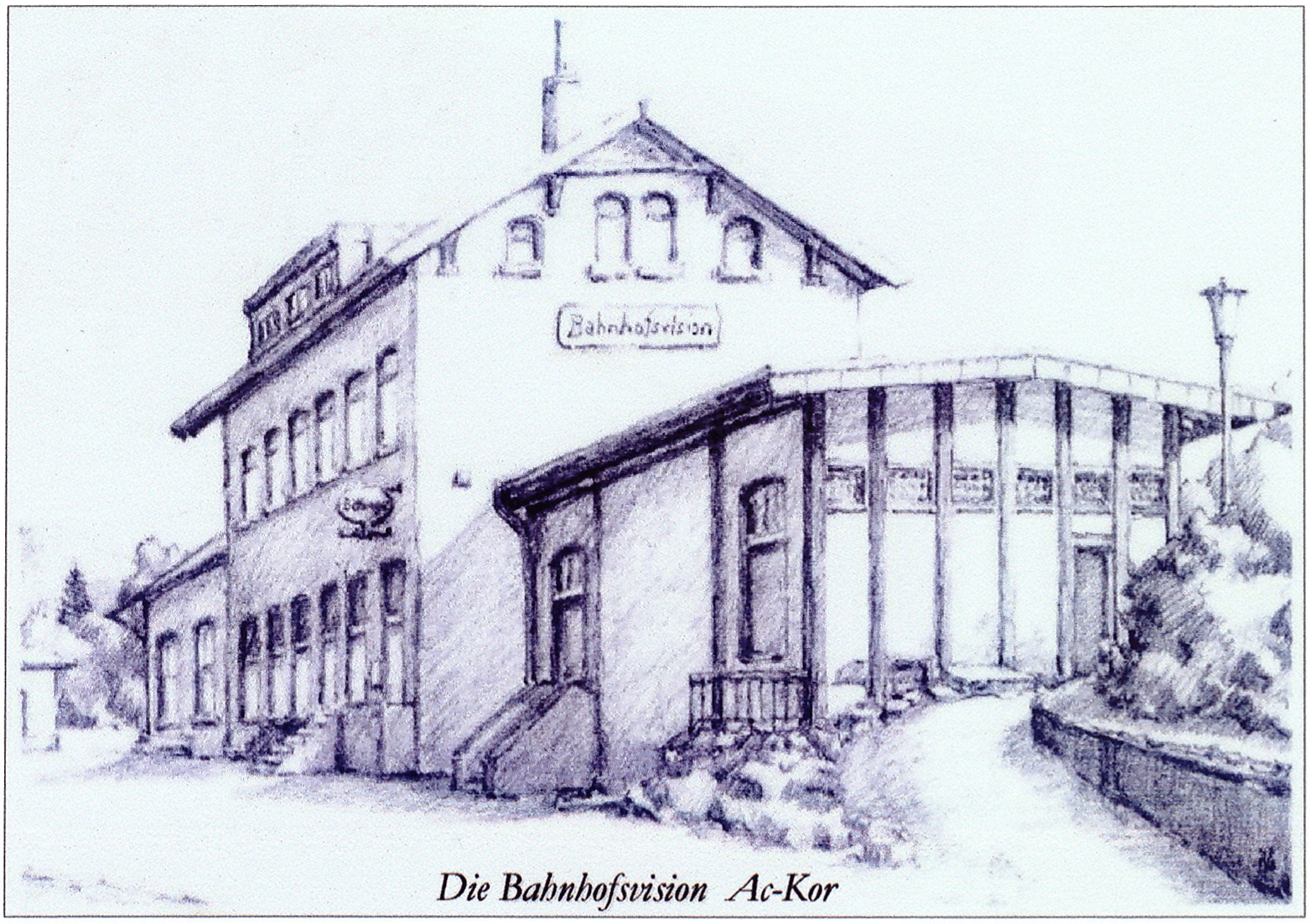 Illustration der Bahnhofsvision in Kornelimünster